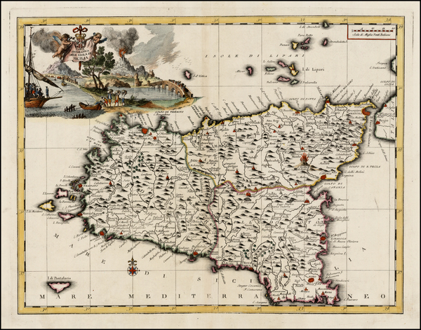 45-Italy and Balearic Islands Map By Giambattista Albrizzi