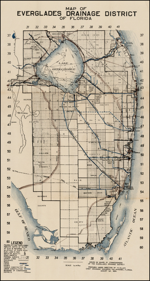 49-Florida Map By Everglades Drainage District