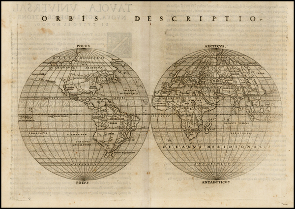 60-World and World Map By Girolamo Ruscelli