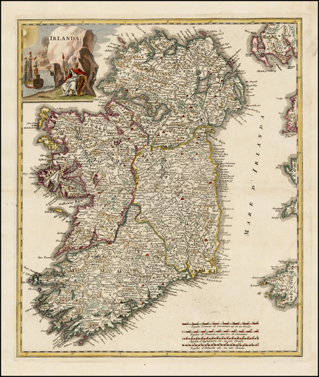 35-Ireland Map By Giambattista Albrizzi