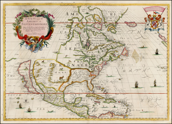 28-North America and California Map By Richard Blome