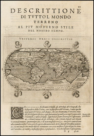 70-World and World Map By Giovanni Antonio Magini