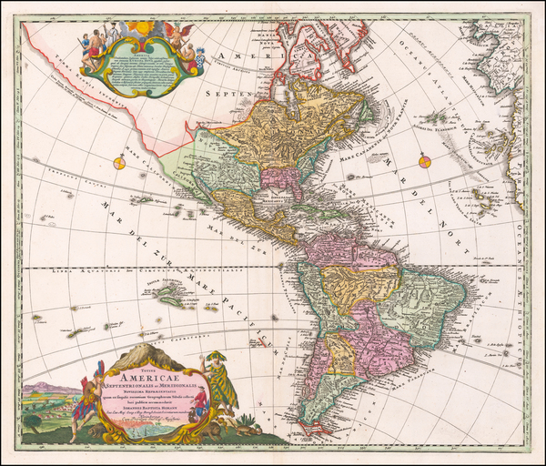 39-America Map By Johann Baptist Homann