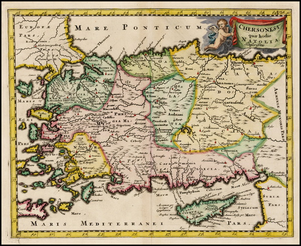 12-Turkey, Turkey & Asia Minor and Balearic Islands Map By Philipp Clüver