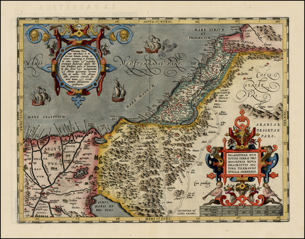 5-Middle East, Holy Land and Egypt Map By Abraham Ortelius