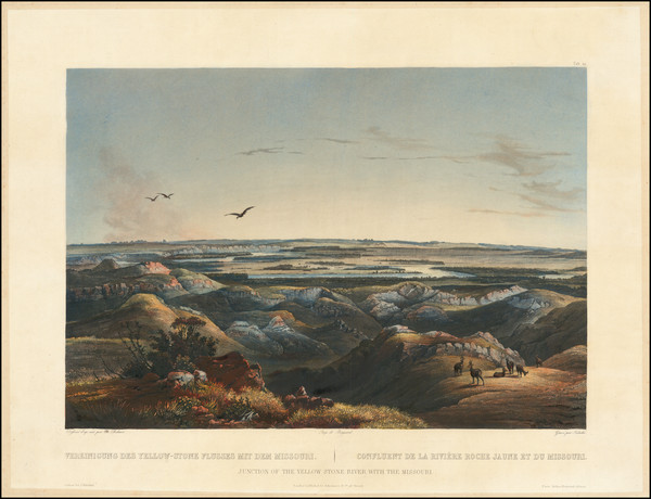 13-Plains, North Dakota and Native American & Indigenous Map By Karl Bodmer