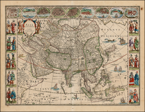 86-Asia and Asia Map By Willem Janszoon Blaeu