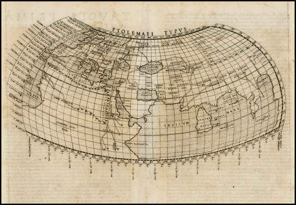 89-World and World Map By Girolamo Ruscelli