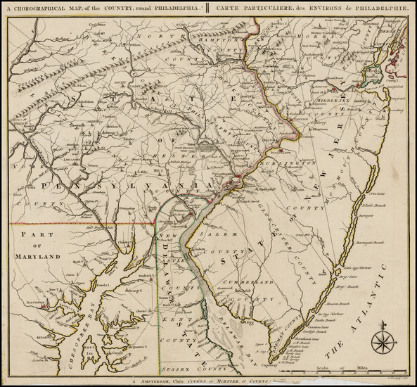 47-Mid-Atlantic Map By Covens & Mortier / Bernard Romans