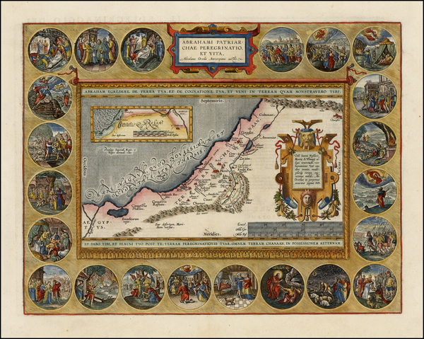 16-Holy Land Map By Abraham Ortelius