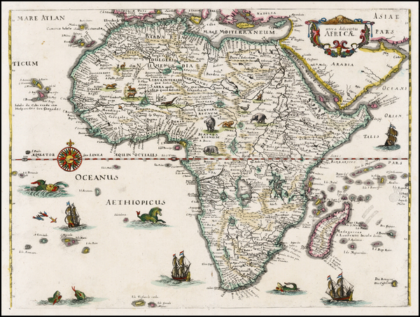 79-Africa and Africa Map By Matthaus Merian