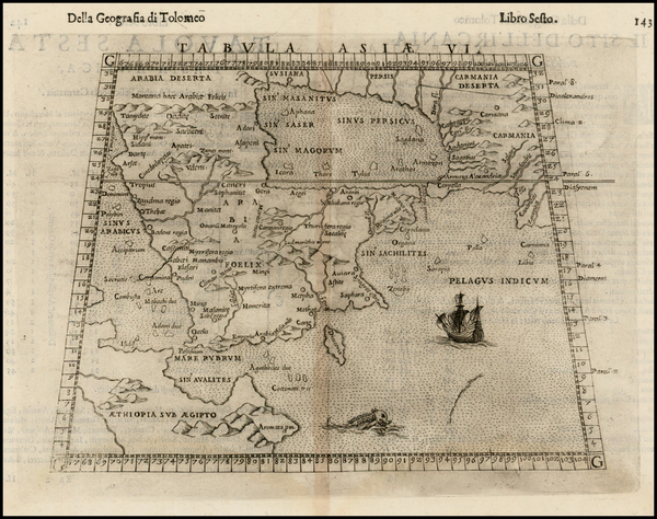 35-Middle East Map By Girolamo Ruscelli