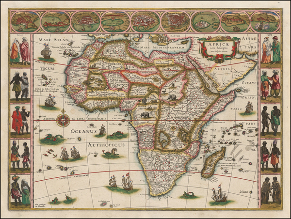 79-Africa and Africa Map By Willem Janszoon Blaeu