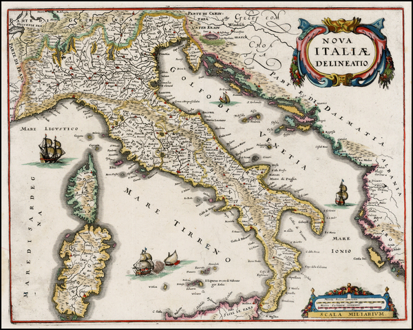 48-Italy Map By Matthaus Merian