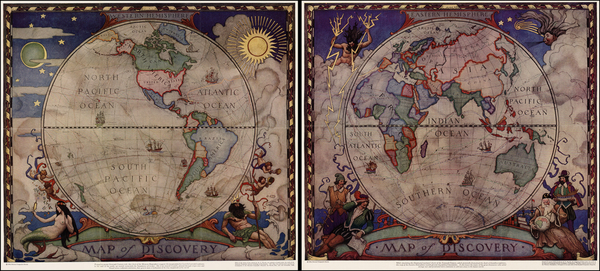 64-World and World Map By Newell Convers Wyeth