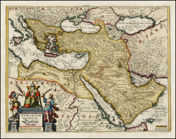 81-Turkey, Mediterranean, Middle East and Turkey & Asia Minor Map By Matthaus Merian