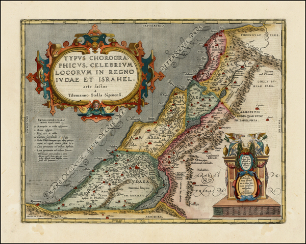 28-Holy Land Map By Abraham Ortelius