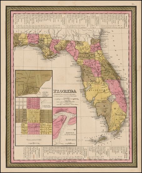 78-Florida Map By Samuel Augustus Mitchell