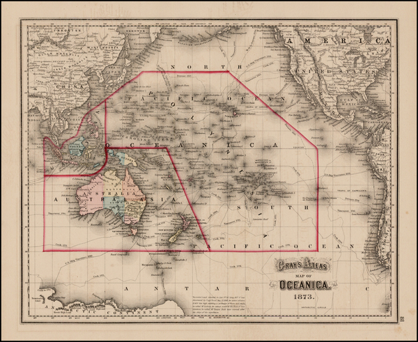 81-Australia & Oceania, Pacific and Oceania Map By O.W. Gray