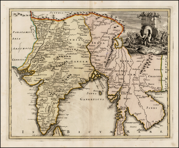 61-India and Southeast Asia Map By Johann Christoph Weigel