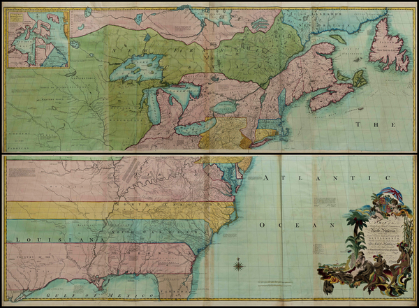 86-United States, New England, Mid-Atlantic, Southeast, Midwest and North America Map By John Mitc