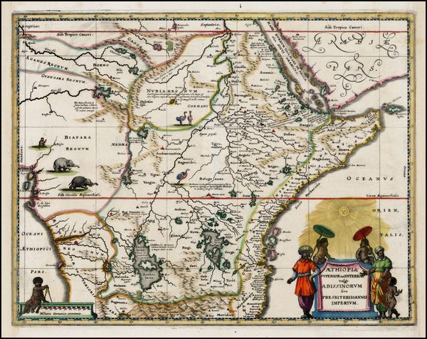 28-Africa, East Africa and West Africa Map By Matthaeus Merian