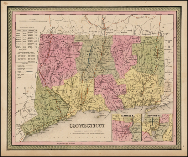 0-New England Map By Samuel Augustus Mitchell