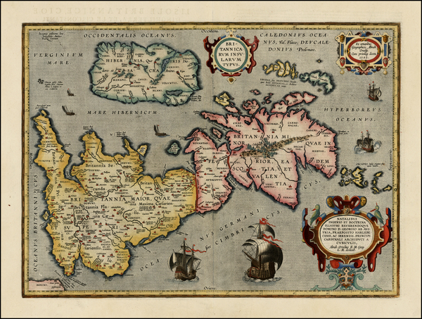 87-British Isles Map By Abraham Ortelius