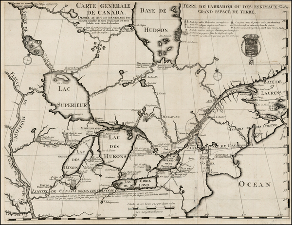 11-Midwest, Plains and Canada Map By Baron de Lahontan