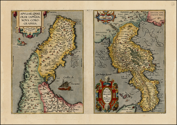 24-Italy Map By Abraham Ortelius