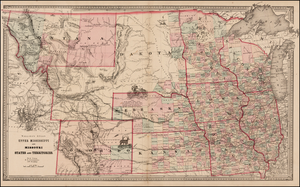 14-Midwest, Plains and Rocky Mountains Map By Henry S. Stebbins