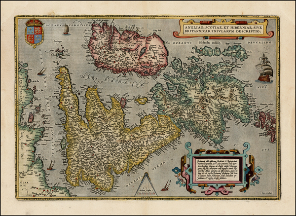 78-British Isles Map By Abraham Ortelius