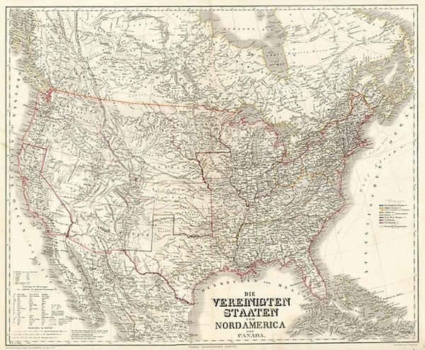 99-United States and Canada Map By Heinrich Kiepert