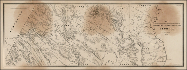 8-Southeast and Georgia Map By U.S. Topographical Bureau