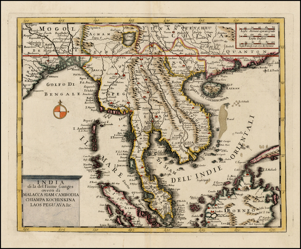 35-China, India, Southeast Asia and Other Islands Map By Giambattista Albrizzi