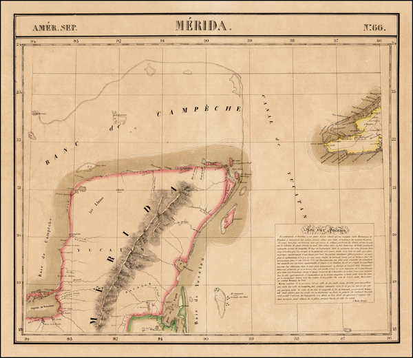 43-Mexico and Caribbean Map By Philippe Marie Vandermaelen