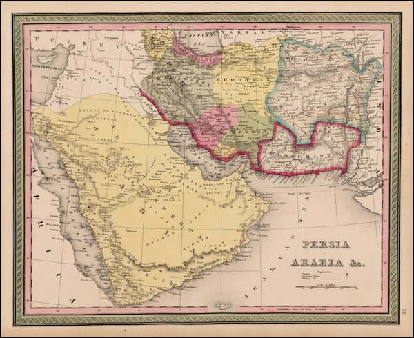 75-Central Asia & Caucasus and Middle East Map By Thomas, Cowperthwait & Co.