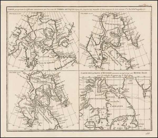 97-Polar Maps and Canada Map By Denis Diderot / Didier Robert de Vaugondy