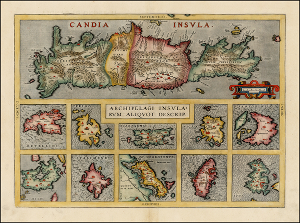 84-Balearic Islands and Greece Map By Abraham Ortelius