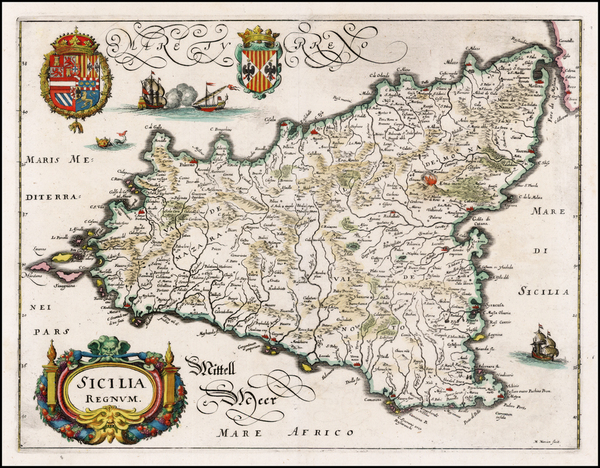 81-Italy and Balearic Islands Map By Matthaeus Merian