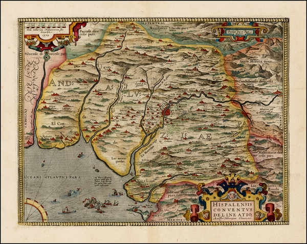 85-Spain Map By Abraham Ortelius