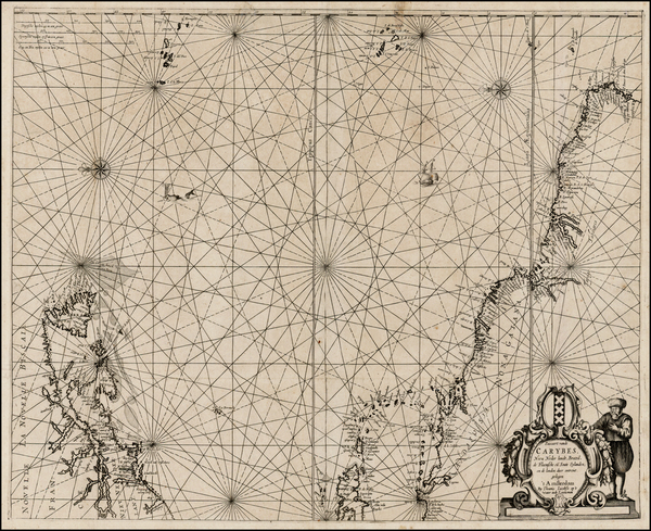 16-Atlantic Ocean, New England, Mid-Atlantic, Caribbean, South America and Brazil Map By Anthonie 