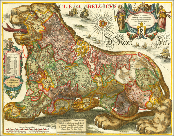 58-Netherlands, Comic & Anthropomorphic and Curiosities Map By Hugo Allard