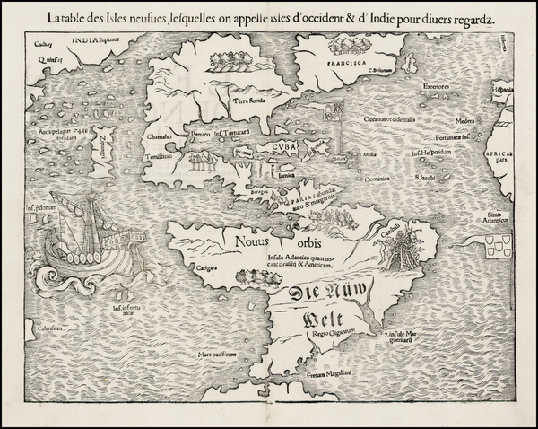 34-World, Western Hemisphere, North America, South America, Japan, Pacific and America Map By Seba