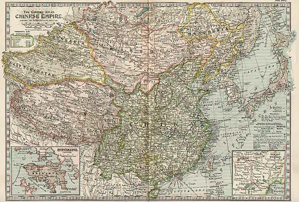 95-Asia, China and Japan Map By The Century Company