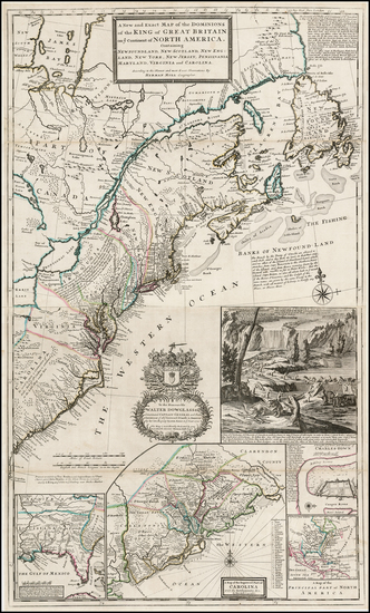 68-United States, New England, Mid-Atlantic and Southeast Map By Herman Moll