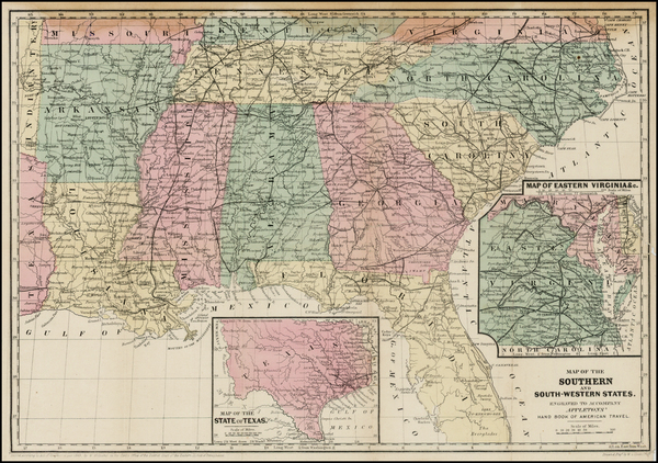 89-Florida, South, Southeast and Texas Map By W. Williams