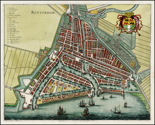 36-Netherlands Map By Matthaus Merian