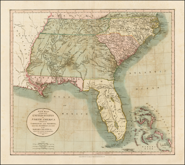 85-Florida, South and Southeast Map By John Cary