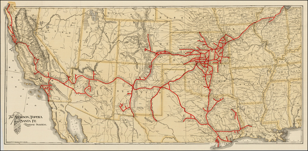 86-United States, Texas, Plains, Southwest, Rocky Mountains and California Map By American Bank No